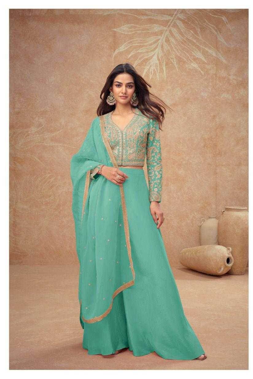 Simar silk Embroidery Palazzo Handwork Suit - MYLUXURY LANE ENTERPRISE